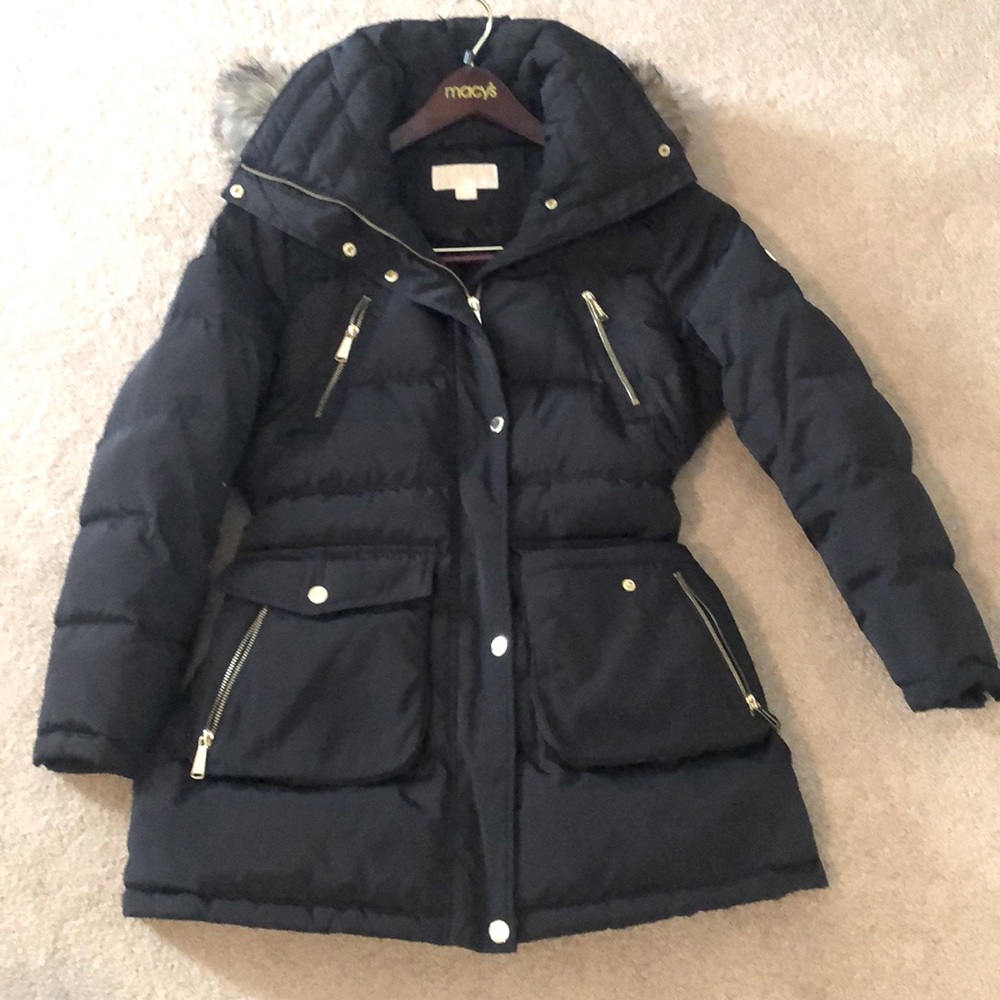 Black Michael Kors Winter Jacket with Fur hood